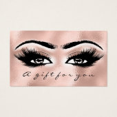 Gift Certificate Glass Blush Lash Extension Makeup Visitekaartje (Voorkant)