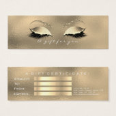 Gift Certificate Glass Faux Gold Lashes Makeup Mini Visitekaartjes (Voorkant /achterkant)