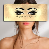 Gift Certificate Glass Gold Lashes Eyes Makeup Mini Visitekaartjes