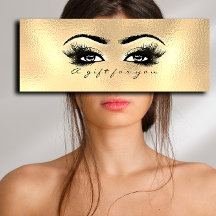 Gift Certificate Glass Gold Lashes Eyes Makeup