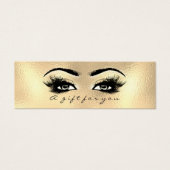 Gift Certificate Glass Gold Lashes Eyes Makeup Mini Visitekaartjes (Voorkant)