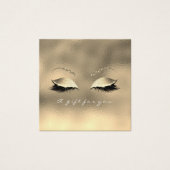 Gift Certificate Glass Metallic Gold Lashes Makeup Vierkante Visitekaartjes (Voorkant)