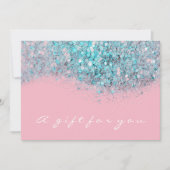 Gift Certificate Glitter Blue Roze White Ocean (Voorkant)