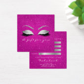 Gift Certificate Glitter Lash Grey Hot Pink Makeup Vierkante Visitekaartjes (Bureau)