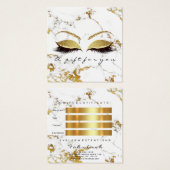 Gift Certificate Glitter Lashes Makeup White Gold Vierkante Visitekaartjes (Voorkant /achterkant)
