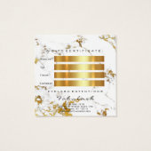 Gift Certificate Glitter Lashes Makeup White Gold Vierkante Visitekaartjes (Achterkant)