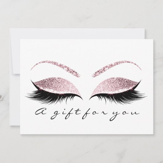 Gift Certificate Glitter Pink Lashes Beauty Makeup (Voorkant)