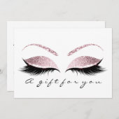 Gift Certificate Glitter Pink Lashes Beauty Makeup (Voorkant / Achterkant)