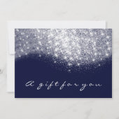Gift Certificate Glitter Silver Grey Blue Navy (Voorkant)
