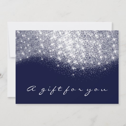 Gift Certificate Glitter Silver Grey Blue Navy (Voorkant)