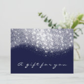 Gift Certificate Glitter Silver Grey Blue Navy (Staand voorkant)