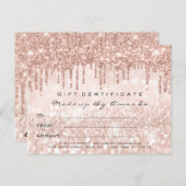 Gift Certificate Glitter Sparkly Kiss Lips Makeup Briefkaart (Voorkant / Achterkant)