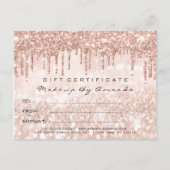Gift Certificate Glitter Sparkly Kiss Lips Makeup Briefkaart (Voorkant)