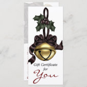 Gift Certificate Gold Bell Dark Red Ribbon (Voorkant / Achterkant)