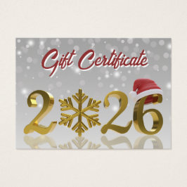 Gift Certificate Gold Big 2026 New Year Gift Card Visitekaartje