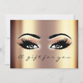 Gift Certificate Gold Blush Lash Beauty Makeup Kaart (Voorkant)