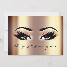 Gift Certificate Gold Blush Lash Beauty Makeup Kaart