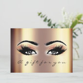 Gift Certificate Gold Blush Lash Beauty Makeup Kaart (Staand voorkant)