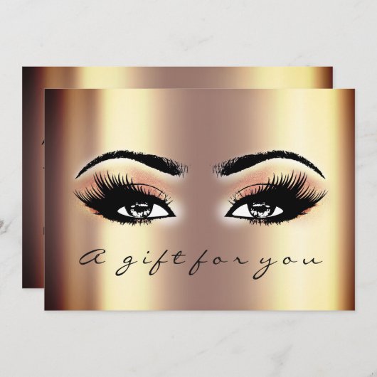 Gift Certificate Gold Blush Lash Beauty Makeup Kaart (Voorkant / Achterkant)
