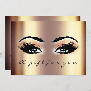 Gift Certificate Gold Blush Lash Beauty Makeup Kaart