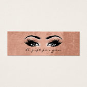 Gift Certificate Gold Copper Lashes Makeup Artist Mini Visitekaartjes (Voorkant)