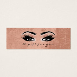 Gift Certificate Gold Copper Lashes Makeup Artist Mini Visitekaartjes