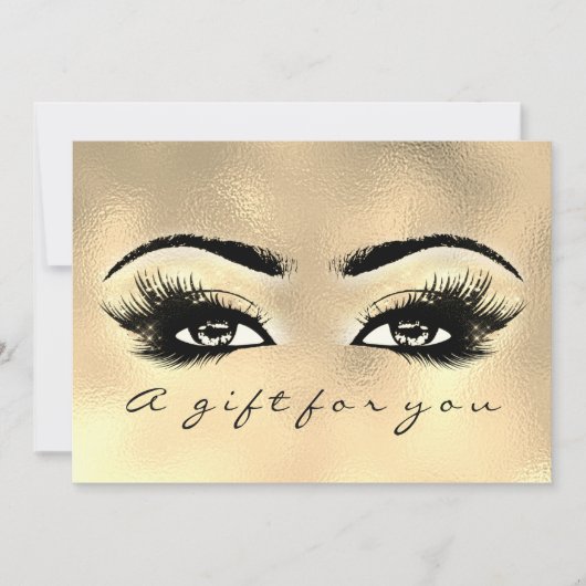 Gift Certificate Gold Glass Lashes Beauty Makeup (Voorkant)