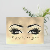 Gift Certificate Gold Glass Lashes Beauty Makeup (Staand voorkant)