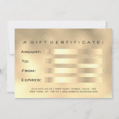Gift Certificate Gold Glass Lashes Beauty Makeup (Achterkant)