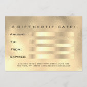 Gift Certificate Gold Glass Lashes Beauty Makeup (Achterkant)
