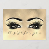Gift Certificate Gold Glass Lashes Beauty Makeup (Voorkant)