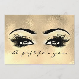 Gift Certificate Gold Glass Lashes Beauty Makeup