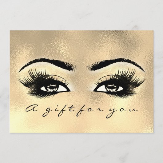Gift Certificate Gold Glass Lashes Beauty Makeup (Voorkant)