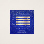 Gift Certificate Gold Glitter Lashes Blue Makeup Vierkante Visitekaartjes (Achterkant)