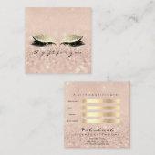 Gift Certificate Gold Glitter Lashes Makeup Artist Kortingskaartje (Voorkant / Achterkant)