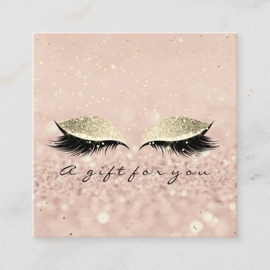 Gift Certificate Gold Glitter Lashes Makeup Artist Kortingskaartje (Voorkant)