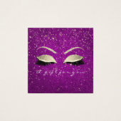 Gift Certificate Gold Glitter Lashes Pink Makeup Vierkante Visitekaartjes (Voorkant)