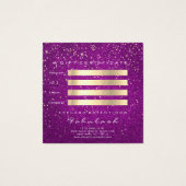 Gift Certificate Gold Glitter Lashes Pink Makeup Vierkante Visitekaartjes (Achterkant)