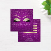 Gift Certificate Gold Glitter Lashes Pink Makeup Vierkante Visitekaartjes (Bureau)