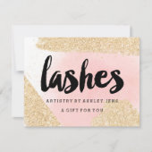 Gift certificate gold glitter roze zweetrietschrif (Voorkant)