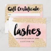Gift certificate gold glitter roze zweetrietschrif (Voorkant / Achterkant)
