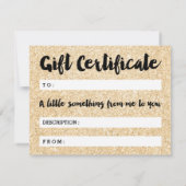 Gift certificate gold glitter sparkles hair script (Achterkant)