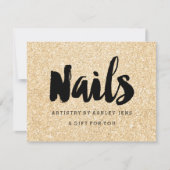Gift certificate gold glitter sparrenes script (Voorkant)