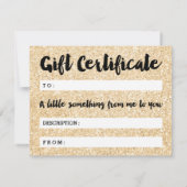 Gift certificate gold glitter sparrenes script (Achterkant)