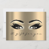 Gift Certificate Gold Lashes Beauty Makeup Kaart (Voorkant)