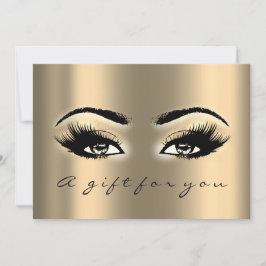 Gift Certificate Gold Lashes Beauty Makeup Kaart