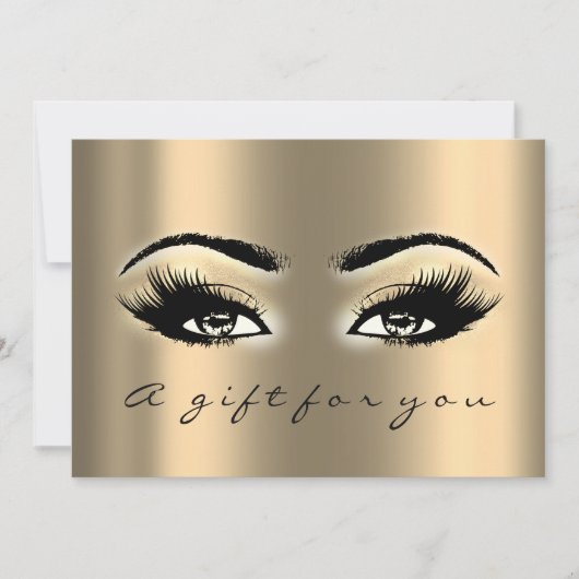 Gift Certificate Gold Lashes Beauty Makeup Kaart (Voorkant)