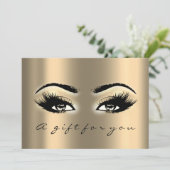 Gift Certificate Gold Lashes Beauty Makeup Kaart (Staand voorkant)