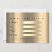 Gift Certificate Gold Lashes Beauty Makeup Kaart (Achterkant)