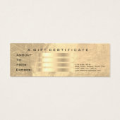 Gift Certificate Gold Leather Lashes Makeup Artist Mini Visitekaartjes (Achterkant)